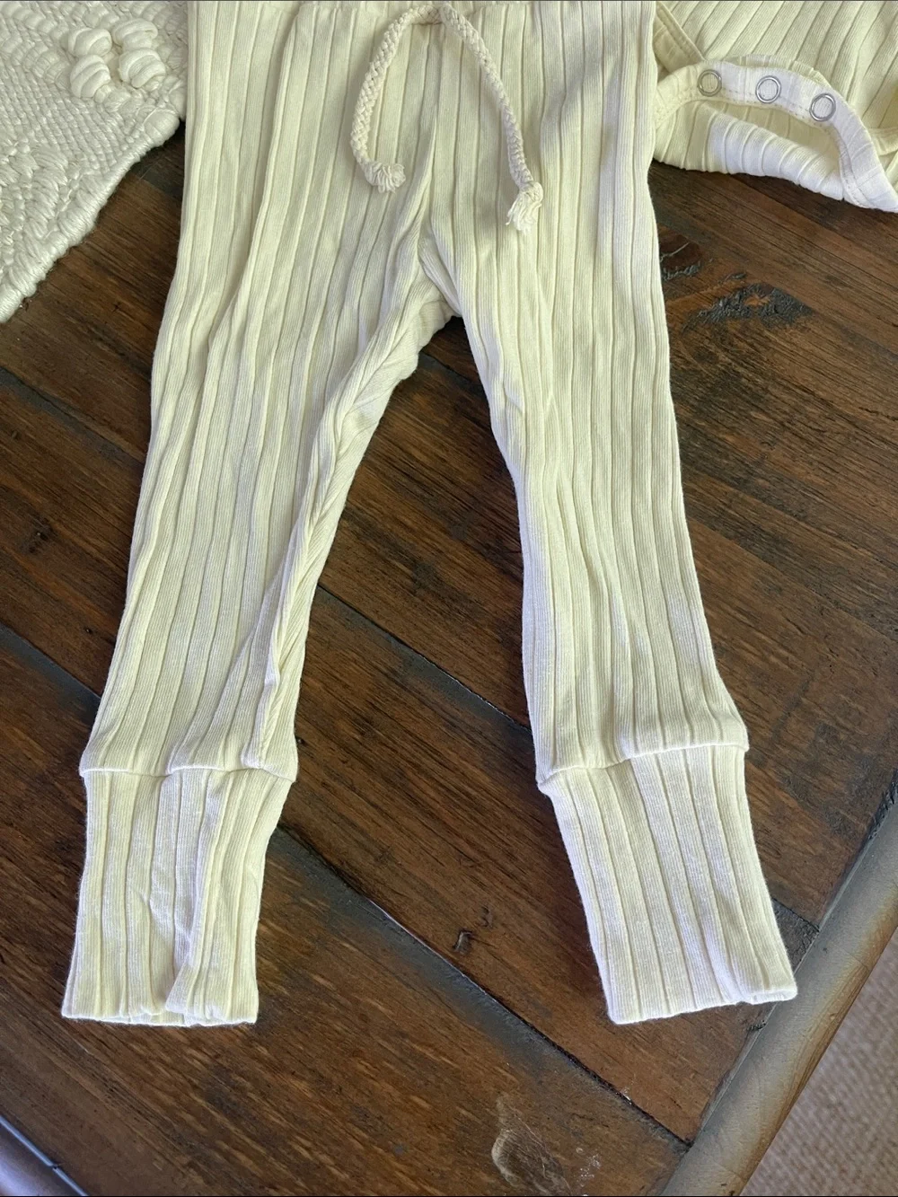 Ribbed Two-Piece Baby Set — Cream